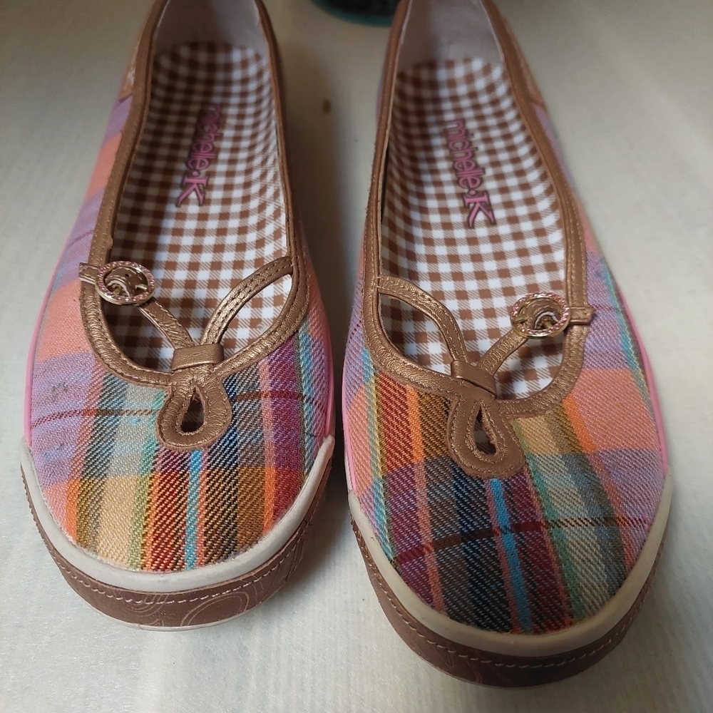 Michelle K Plaid Checkered‎ Slip On Shoes Women's Size - Picture 2 of 9